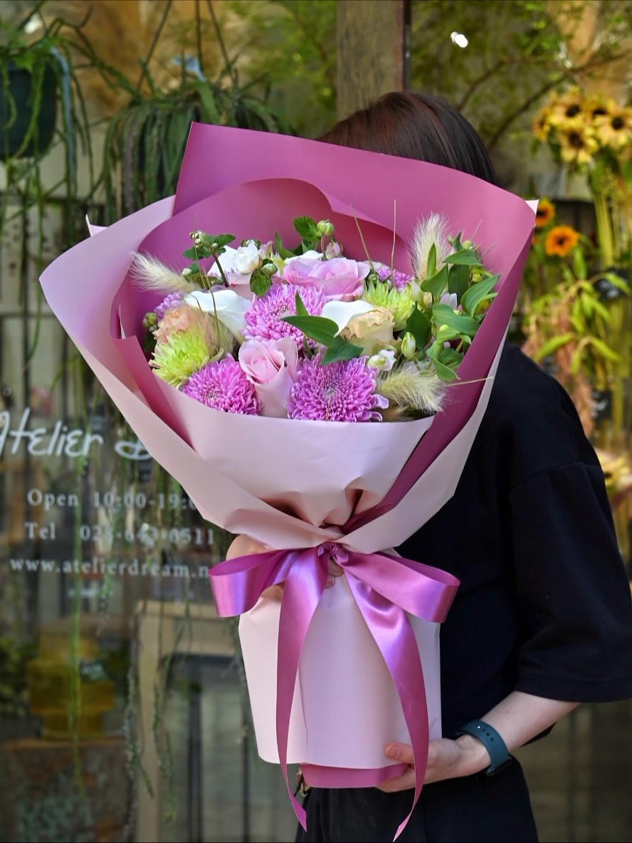 秋のピンクブーケ